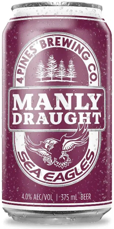 Buy 4 Pines Manly Sea Eagles Draught 2023 375ml Online at Bottle Stop