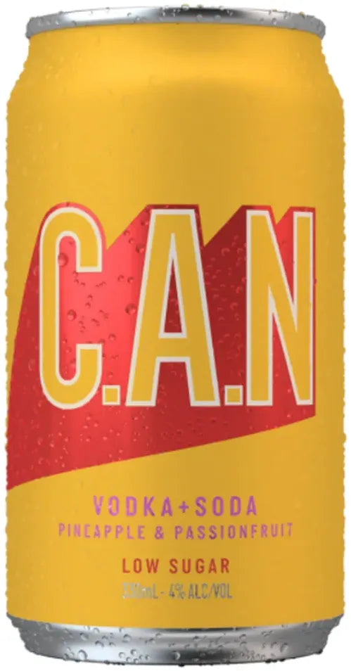 Buy C.A.N Vodka + Soda Pineapple & Passionfruit 330ml Online at Bottle Stop