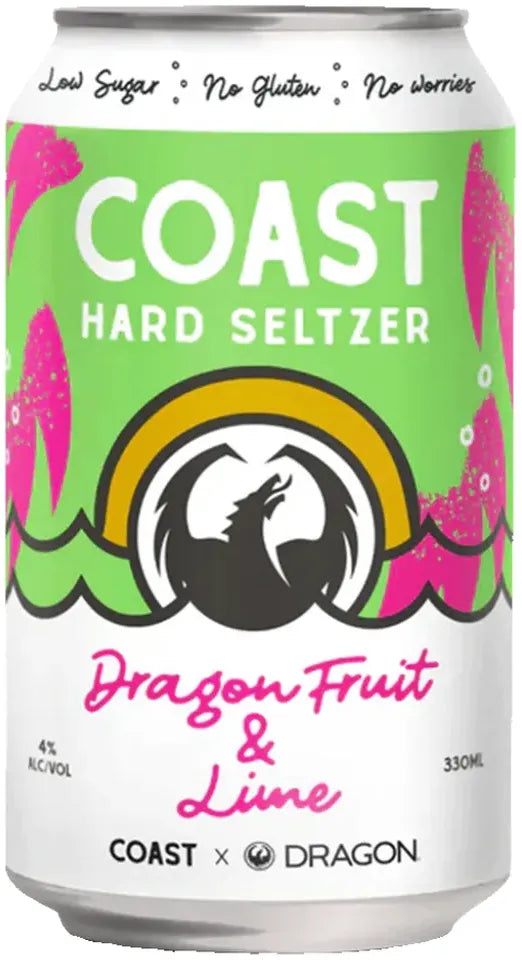 Buy Coast Hard Seltzer Dragonfruit & Lime 330ml Online at Bottle Stop