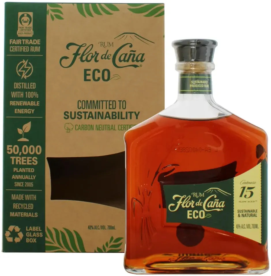 Buy Flor De Cana Eco 15 Year Old Rum 700ml Online at Bottle Stop