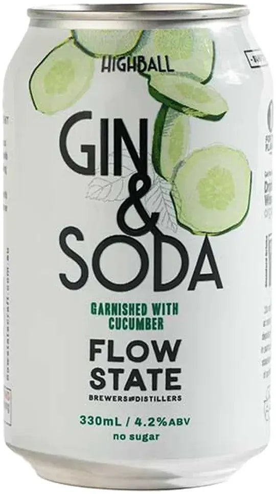 Buy Flowstate Brewers and Distillers Highball Gin & Soda with Cucumber 330ml Online at Bottle Stop