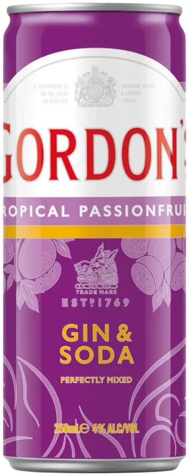 Buy Gordon's Tropical Passionfruit 250ml Online at Bottle Stop