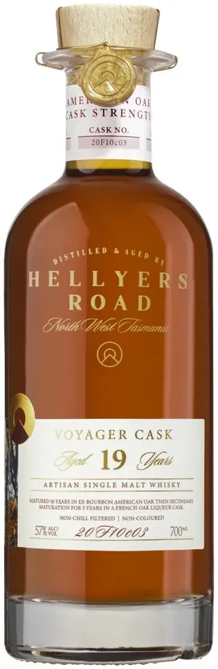Buy Hellyers Road 19 Year Old Voyager Cask Single Malt Whisky 700ml Online at Bottle Stop