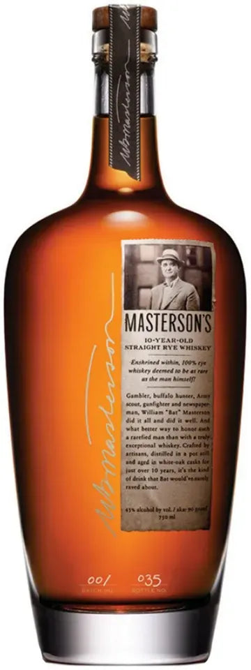 Buy Mastersons 10 Year Old Rye Whisky 750ml Online at Bottle Stop