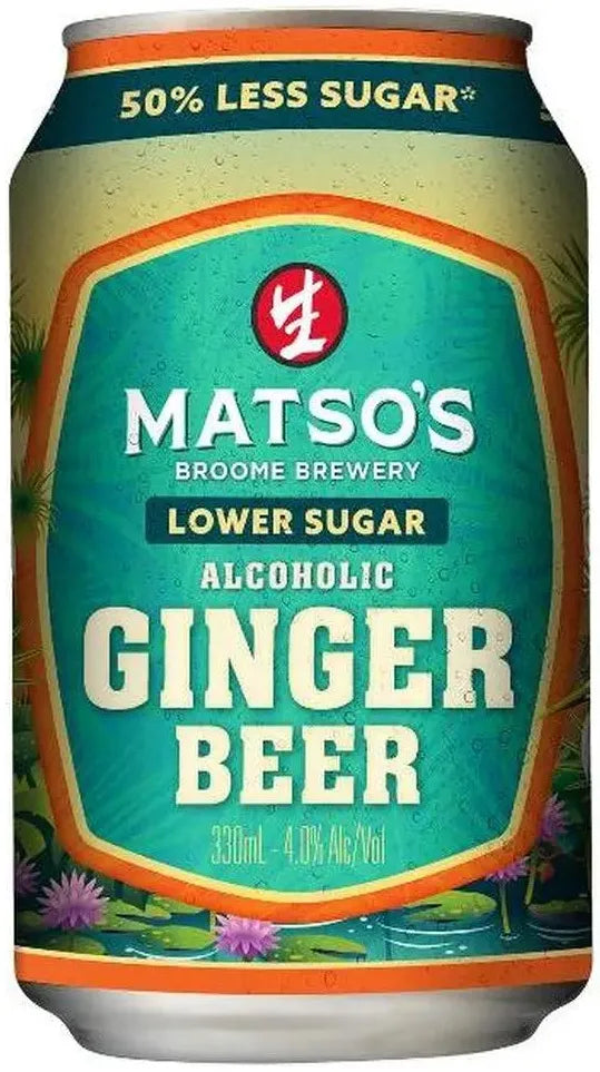 Buy Matso's Broome Brewery Lower Sugar Alcoholic Ginger Beer Cans 330ml Online at Bottle Stop