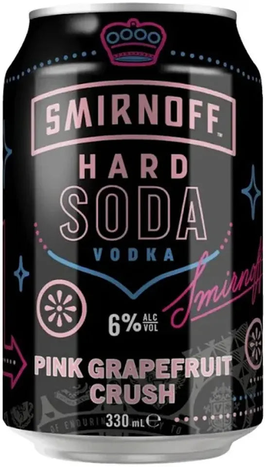 Buy Smirnoff Hard Soda Pink Grapefruit Crush 330ml Online at Bottle Stop