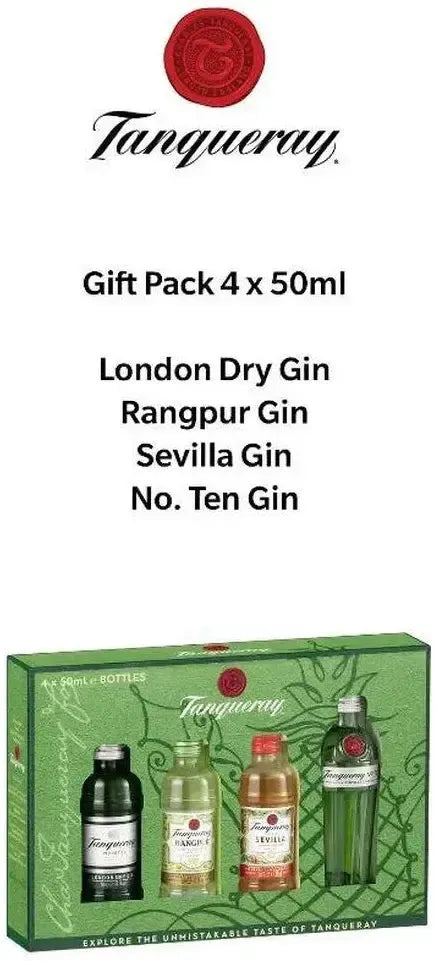 Buy Tanqueray Gin Taster Gift Pack 4 X 50ml Online at Bottle Stop