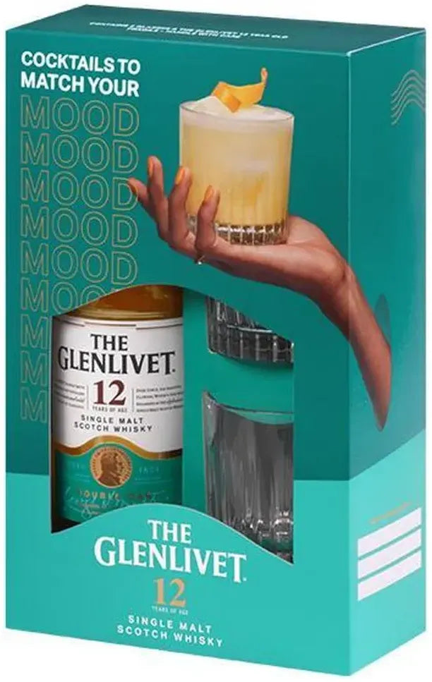 Buy The Glenlivet 12 Year Old Whisky & 2 Glass Gift Pack 700ml Online at Bottle Stop