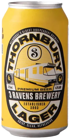 3 Ravens Thornbury Lager 375ml - BoozeBud