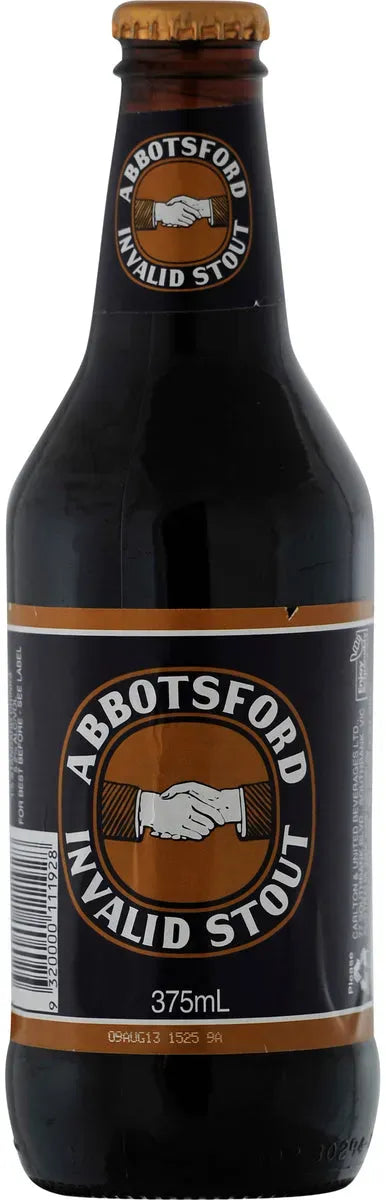 Buy Abbotsford Invalid Stout 5.2% 24 Pack Bottles 375ml Online at Bottle Stop