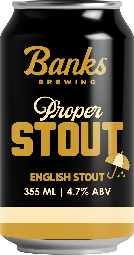 Banks Brewing Proper Stout 4.7% 24 Pack Cans 355ml | Bottle Stop