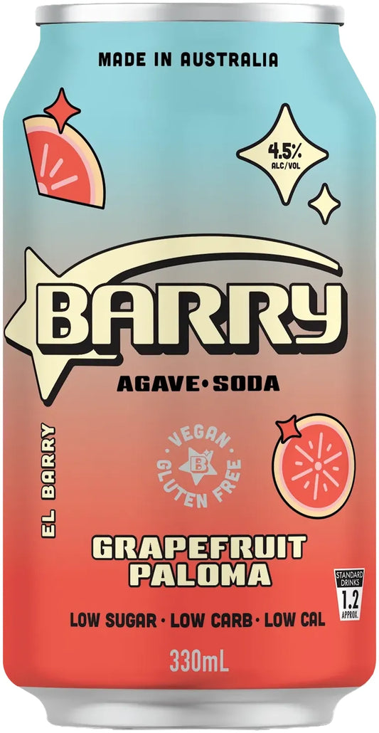 Barry Ruby Grapefruit Paloma 4.5% 16 Pack Cans 330ml | Bottle Stop