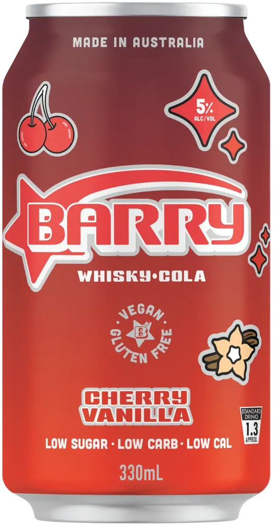 Barry Whiskey Cherry Vanilla Cola 5% 16 Pack Cans 330ml | Bottle Stop