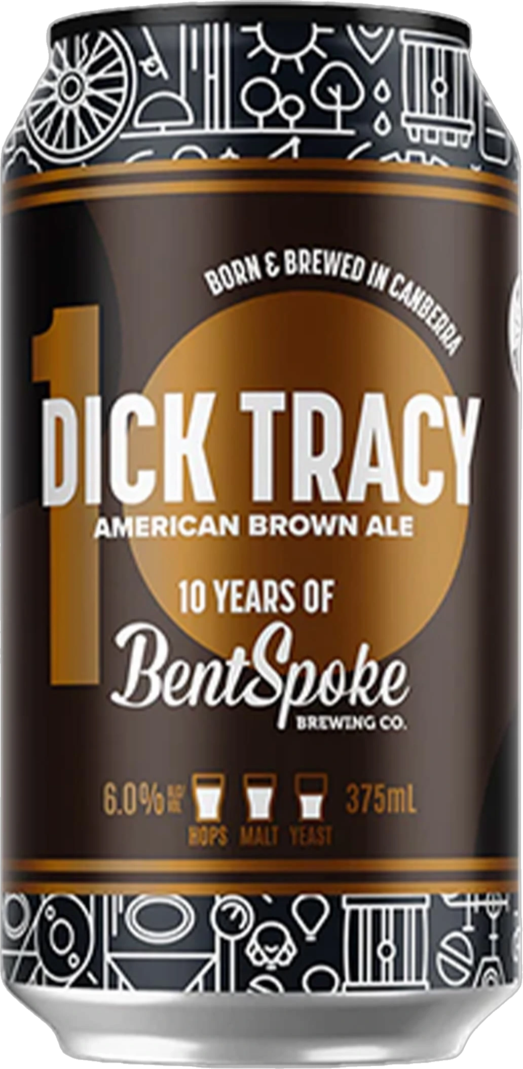 Bentspoke Brewing Co. Dick Tracy American Brown Ale 6% 16 Pack Cans 375ml | Bottle Stop