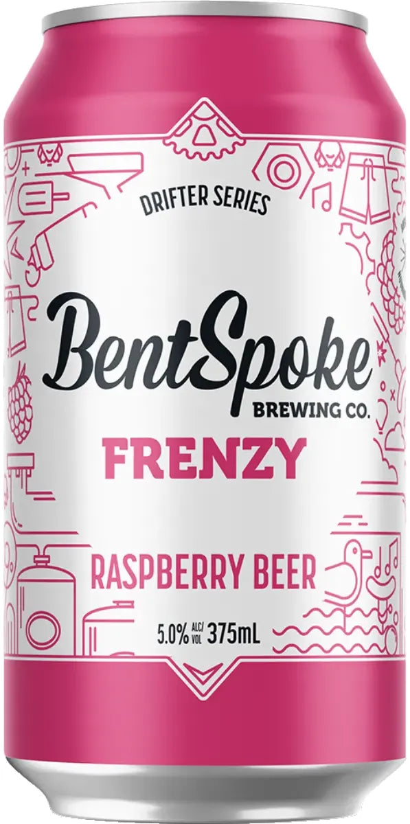 Bentspoke Brewing Co. Frenzy Raspberry Beer 5% 16 Pack Cans 375ml | Bottle Stop