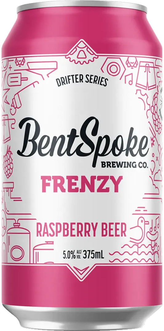Bentspoke Brewing Co. Frenzy Raspberry Beer 5% 16 Pack Cans 375ml | Bottle Stop