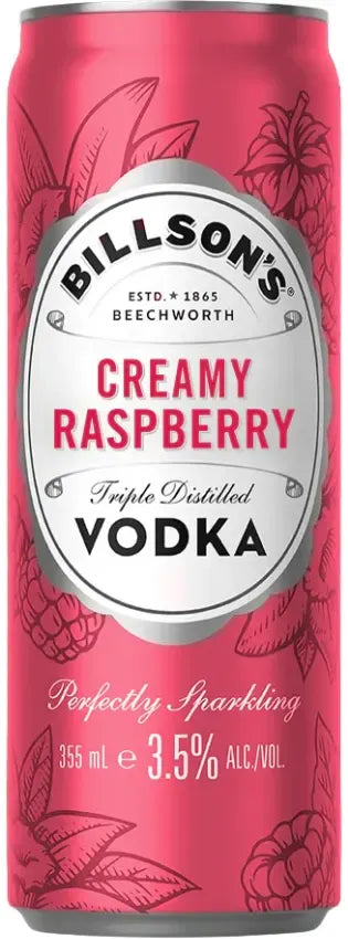 Billson's Vodka Creamy Raspberry 3.5% 24 Pack Cans 355ml | Bottle Stop