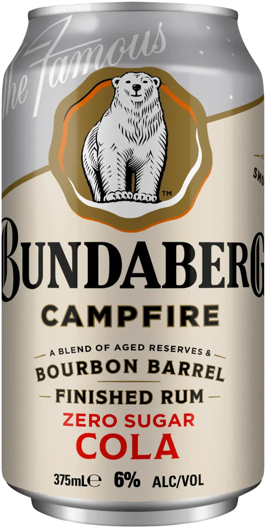 Bundaberg Campfire Bourbon Barrel Zero Sugar Cola 6% 24 Pack Cans 330ml | Bottle Stop