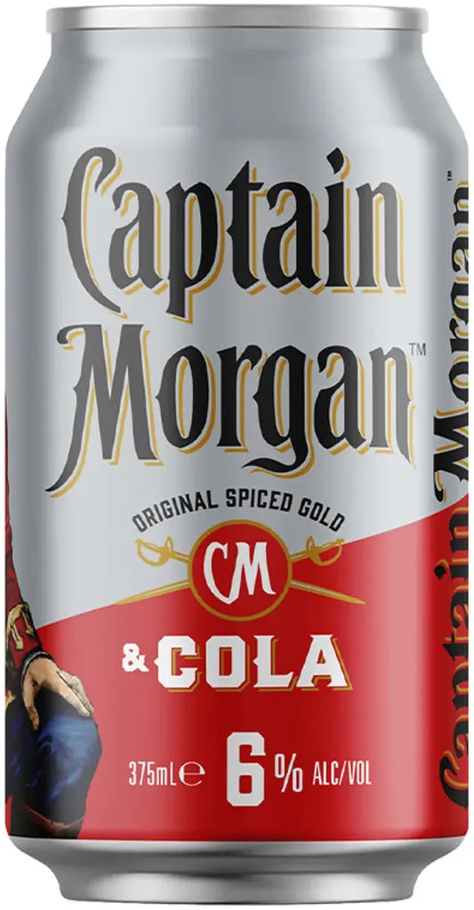 Buy Captain Morgan Rum & Cola 6% Cans 375ml Online at Bottle Stop