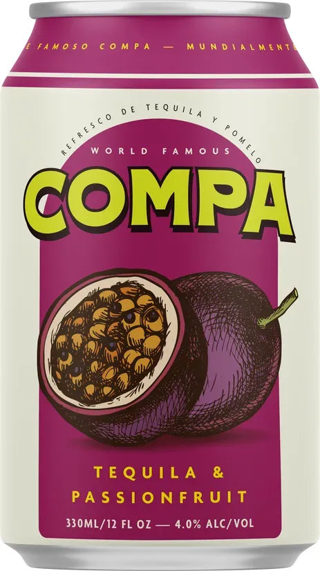 Compa Tequila Passionfruit 4% 24 Pack Cans 330ml | Bottle Stop