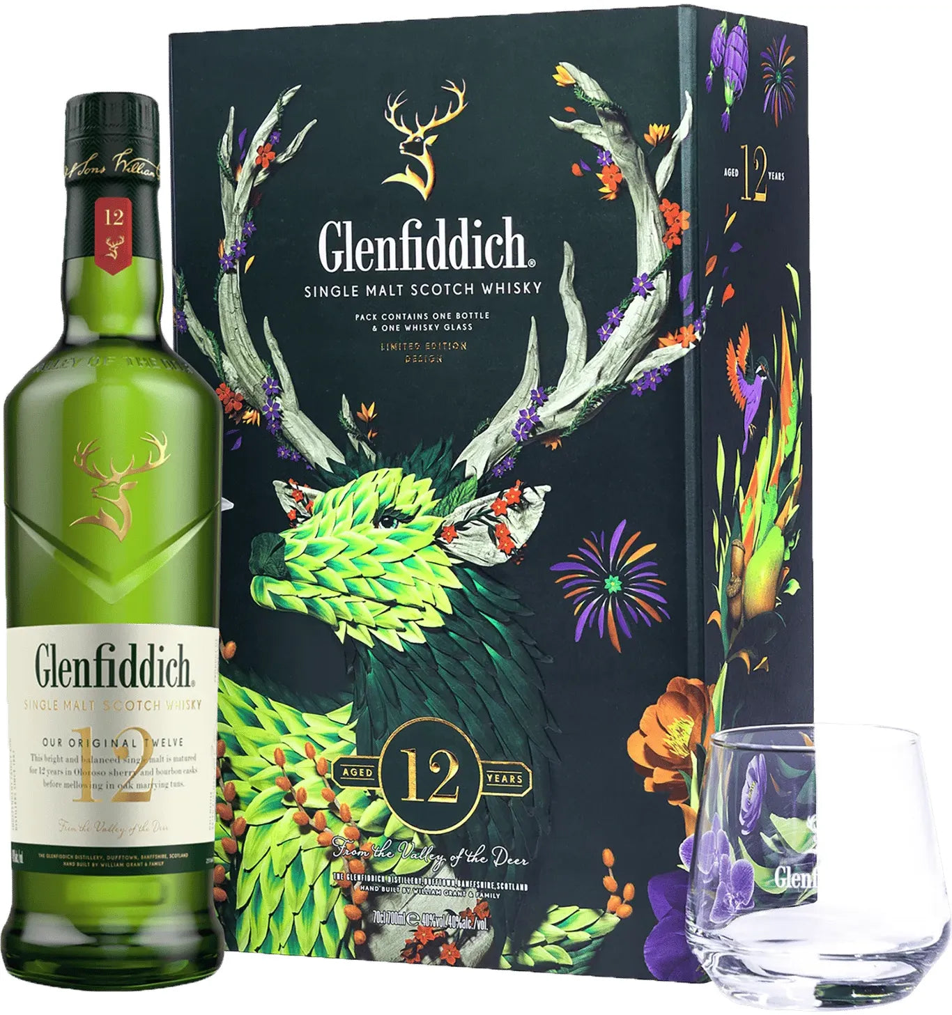 Glenfiddich 12 Year Old Festive Glass Pack 700ml | Bottle Stop