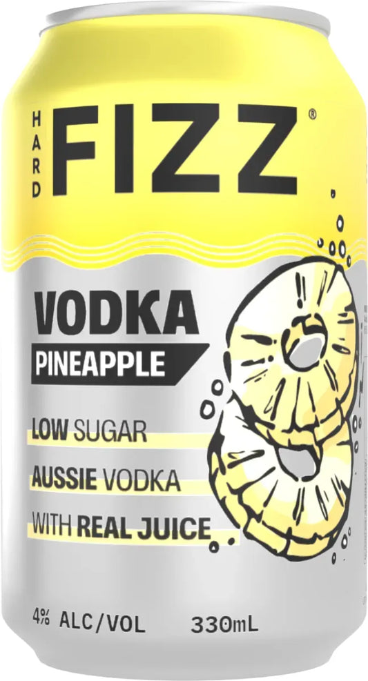 Hard Fizz Vodka Pineapple 4% 24 Pack Cans 330ml | Bottle Stop