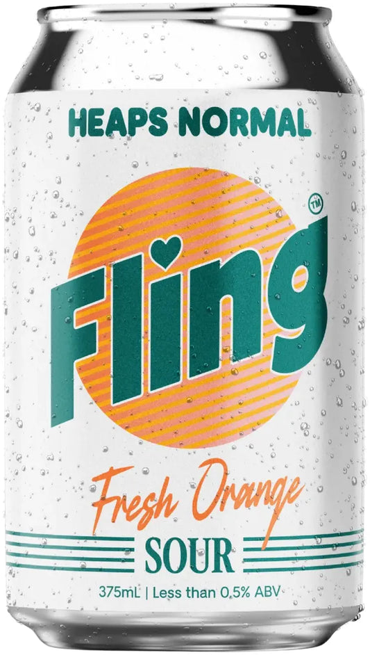 Heaps Normal Fling Fresh Orange Sour 0.5% 24 Pack Cans 375ml | Bottle Stop
