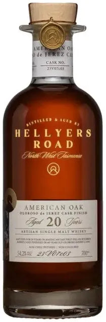 Hellyers Road Distillery 20 Year Old American Oak Oloroso Finish Cask Single Malt Whisky 700ml