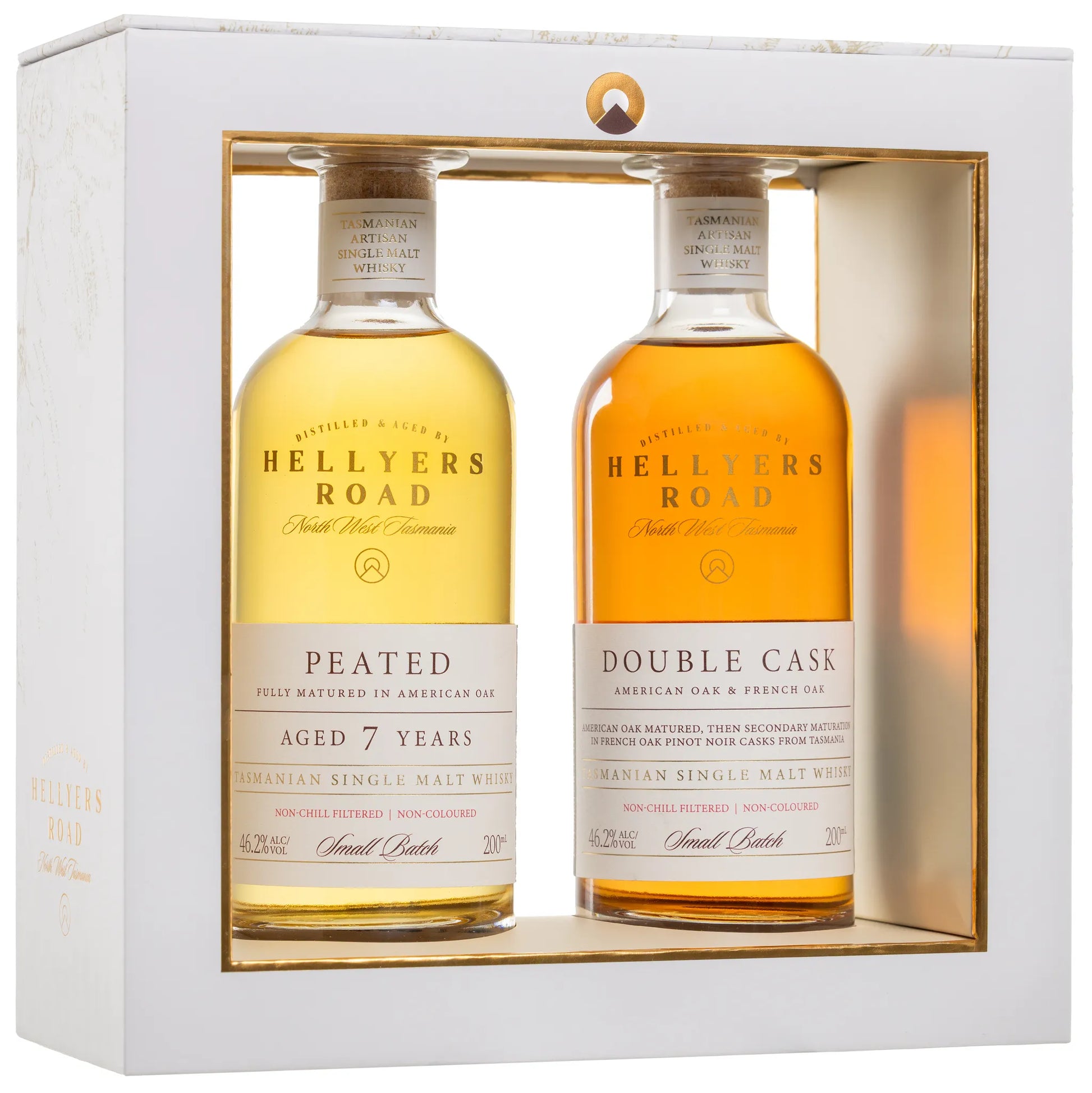 Buy Hellyers Road Distillery Double Cask/Peated 7 Year Old Gift Pack Single Malt Whisky 2 x 200ml Online at Bottle Stop