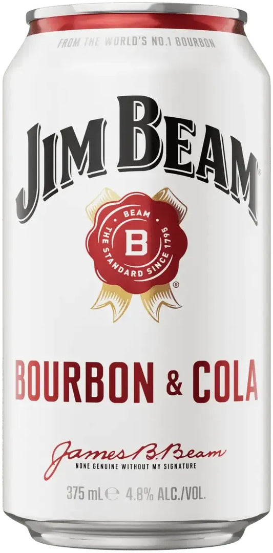 Buy Jim Beam White & Cola 4.8% 24 Pack Cans 375ml Online at Bottle Stop