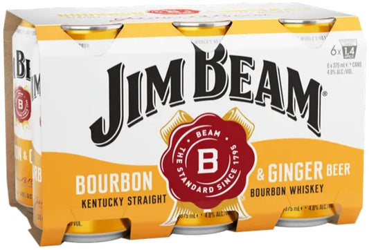 Jim Beam White & Ginger Beer 4.8% 24 Pack Cans 375ml | Bottle Stop
