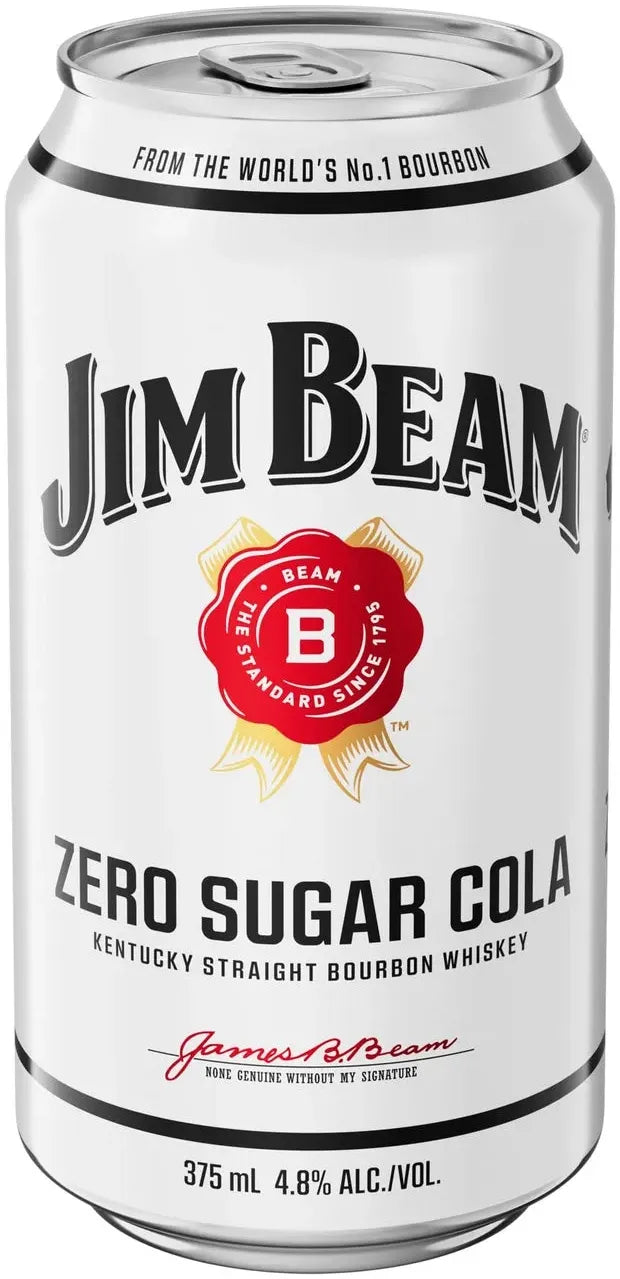 Jim Beam White & Zero Cola 4.8% 24 Pack Cans 375ml | Bottle Stop
