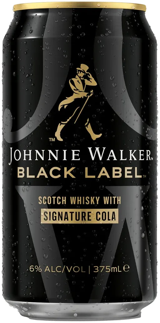 Johnnie Walker Black & Cola 6% 30 Pack Cans 375ml