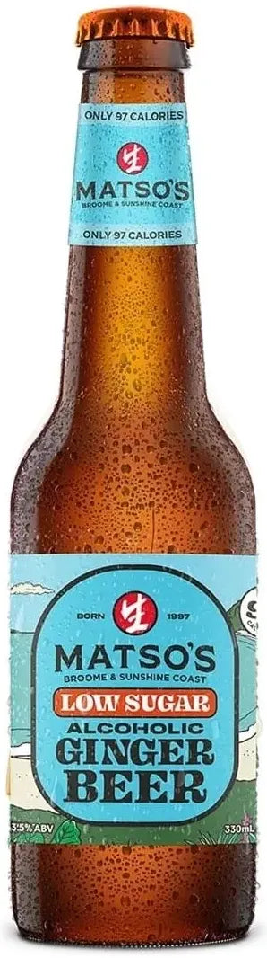 Buy Matsos Low Sugar Ginger Beer 3.5% 24 Pack Bottles 330ml Online at Bottle Stop
