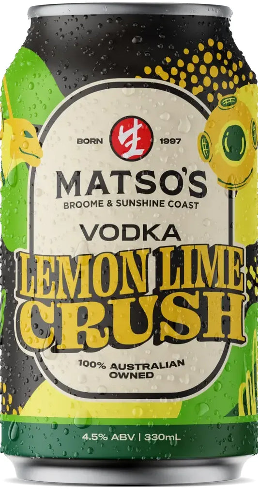 Buy Matsos Vodka Lemon Lime Crush 4.5% 24 Pack Cans 330ml Online at Bottle Stop