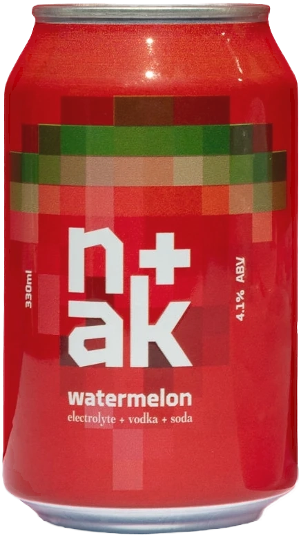 Nak Drinks Watermelon Vodka Soda 4.1% 24 Pack Cans 330ml