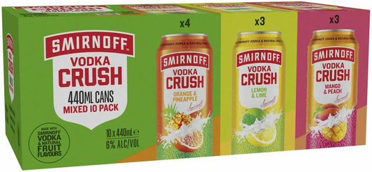 Buy Smirnoff Crush Mixed Pack Cans 440ml Online at Bottle Stop