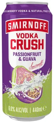 Smirnoff Crush Passion & Guava 6% 24 Pack Cans 440ml | Bottle Stop
