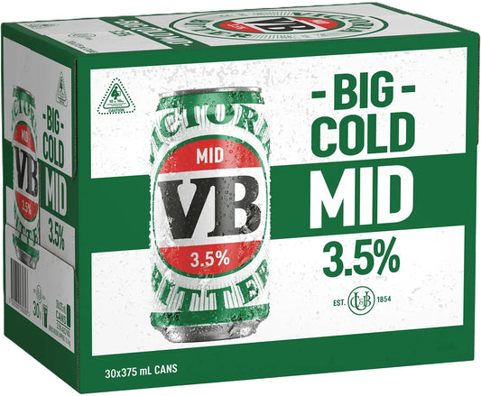 Victoria Bitter VB 3.5% 30 Pack Cans 375ml | Bottle Stop