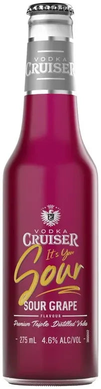 Vodka Cruiser Sour Grape 4.6% 24 Pack Bottles 275ml | Bottle Stop