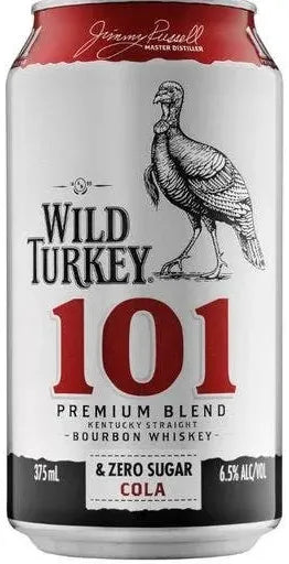 Buy Wild Turkey 101 & Zero Sugar Cola 6.5% Cans 375ml Online at Bottle Stop