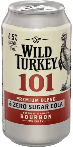 Wild Turkey Bourbon & Zero Sugar Cola 4.8% 30 Pack Cans 375ml | Bottle Stop