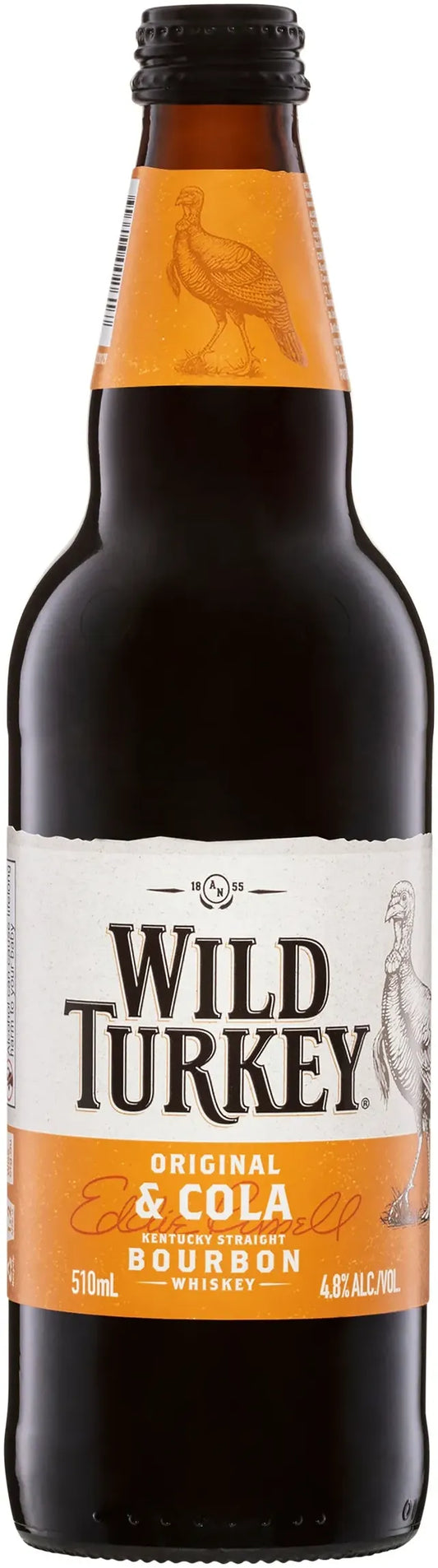 Wild Turkey & Cola 4.8% 12 Pack Bottles 510ml | Bottle Stop