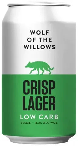 Buy Wolf Of The Willows Crisp Lager 4.2% 24 Pack Cans 355ml Online at Bottle Stop