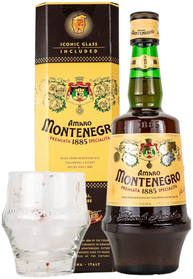 Buy Amaro Montenegro Icon Glass Gift Pack 700ml Online at Bottle Stop