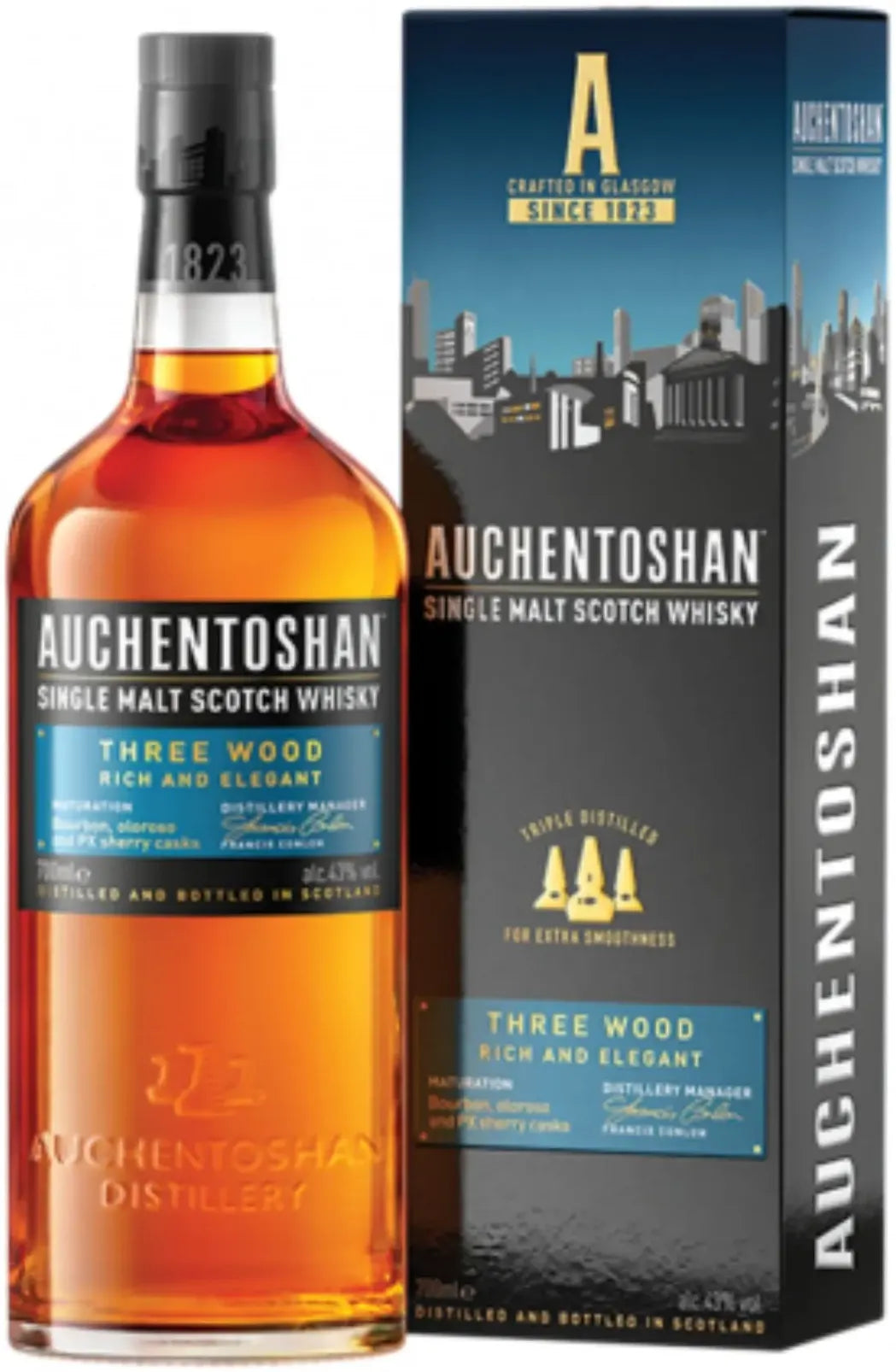 Buy Auchentoshan Three Wood Single Malt Scotch Whisky 700ml Online at Bottle Stop