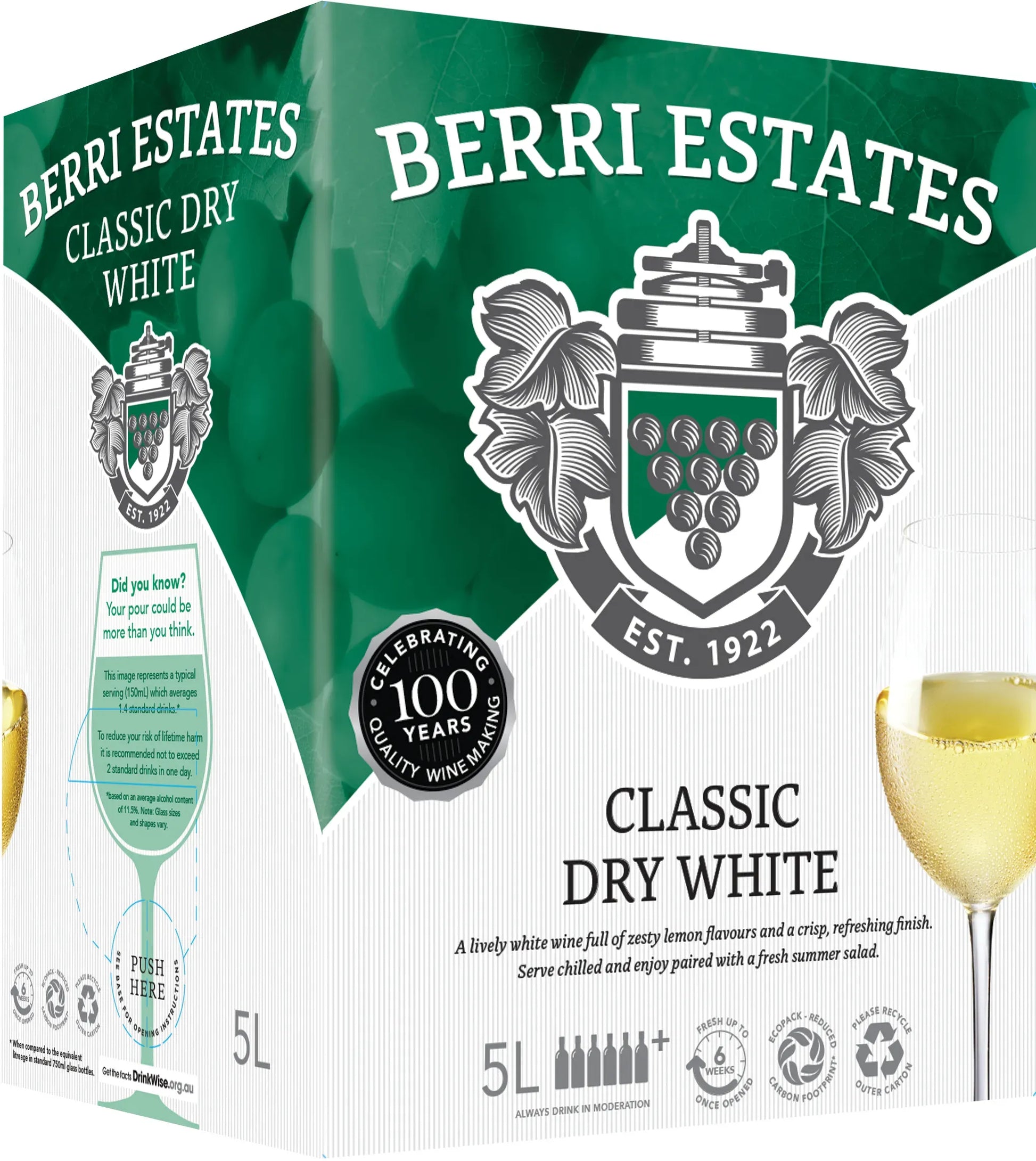 Buy Berri Estates Classic Dry White 5L Online at Bottle Stop