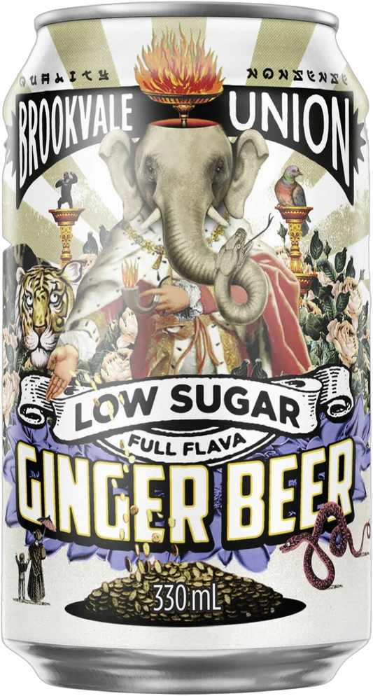 Brookvale Union Ginger Beer Low Sugar 4% 24 Pack Cans 330ml