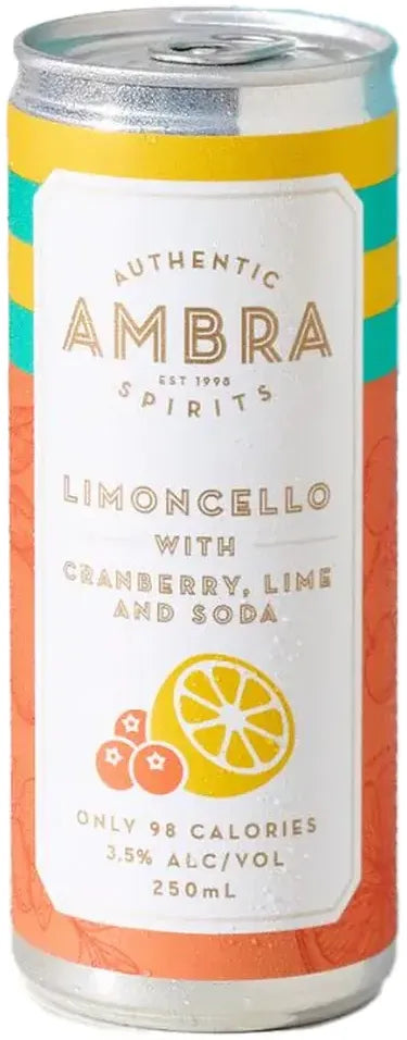 Buy Ambra Limoncello With Cranberry, Lime And Soda 250ml Online at Bottle Stop