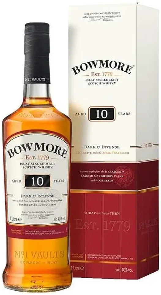 Buy Bowmore 10 Year Old Dark Single Malt Scotch Whisky 1L Online at Bottle Stop